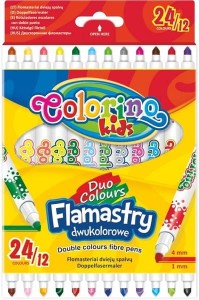 PATIO Flamastry dwustronne 12 szt./24 kolory