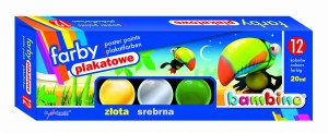 farby plakatowe 12 kolorów BAMBINO