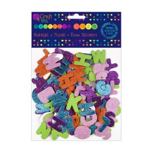 Naklejki z pianki litery brokat a'120szt. KSPI-068