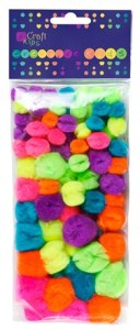 Pompony akrylowe mix neon a'78szt.