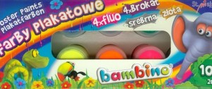 farby plakatowe 10 kolorów BAMBINO