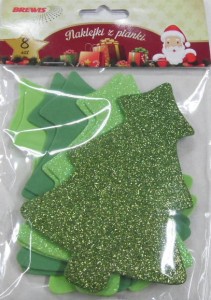 Naklejki z pianki choinki a'8szt. PVX06