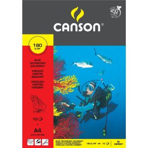 Blok techniczny kolorowy 180g A4 CANSON